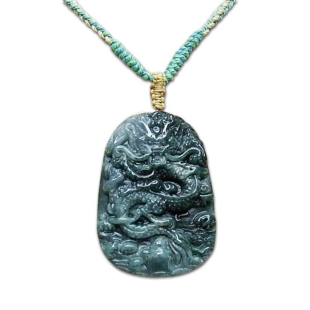 色合い極上品濃い目ひすい本翡翠昇竜彫りペンダント木綿紐ネックレス龍騰四海 < 女性アクセサリー/時計  色合い極上品濃い目ひすい本翡翠昇竜彫りペンダント木綿紐ネックレス龍騰四海 < 女性アクセサリー/時計の