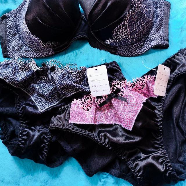 激Sexy。。。F80×L。。3点セット。。ツルツルサテン調×パイソン柄レースブラジャー&ショーツセット。大きいサイズグラマー < 女性ファッション  激Sexy。。。F80×L。。3点セット。。ツルツルサテン調×パイソン柄レースブラジャー&ショーツセット。大きいサイズグラマー < 女性ファッションの