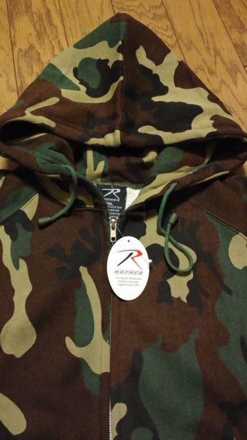 ROTHCOロスコ ウッドランド迷彩ジップパーカー サイズ2XL XXL < 男性ファッション  ROTHCOロスコ ウッドランド迷彩ジップパーカー サイズ2XL XXL < 男性ファッションの