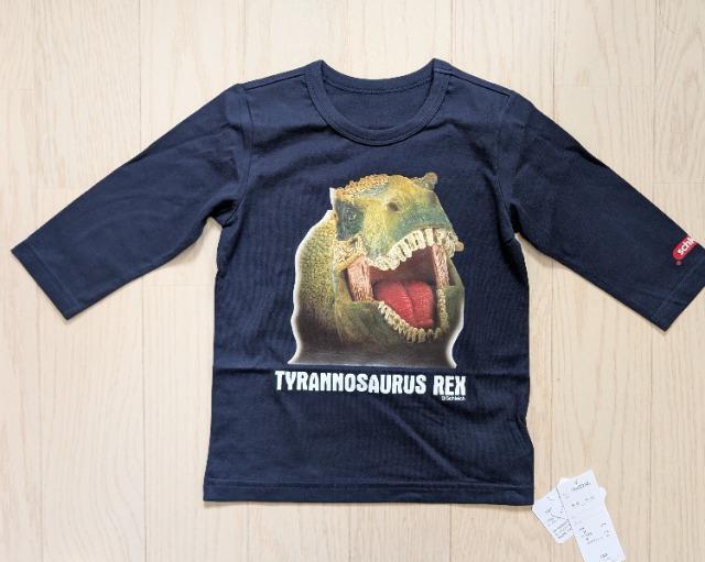 120★シュライヒSchleich★ティラノサウルスプリント七分袖Tシャツ★新品★送料無料 < キッズ/ベビー  120★シュライヒSchleich★ティラノサウルスプリント七分袖Tシャツ★新品★送料無料 < キッズ/ベビーの