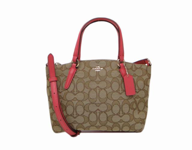 コーチ シグネチャー 2WAYハンドバッグ ピンク×カーキ<美品> < ブランド コーチ シグネチャー 2WAYハンドバッグ ピンク×カーキ<美品> < ブランドの
