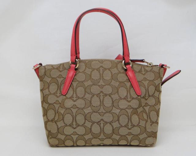 コーチ シグネチャー 2WAYハンドバッグ ピンク×カーキ<美品> < ブランド コーチ シグネチャー 2WAYハンドバッグ ピンク×カーキ<美品> < ブランドの