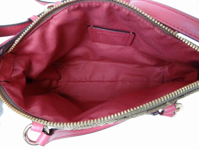 コーチ シグネチャー 2WAYハンドバッグ ピンク×カーキ<美品> < ブランド コーチ シグネチャー 2WAYハンドバッグ ピンク×カーキ<美品> < ブランドの