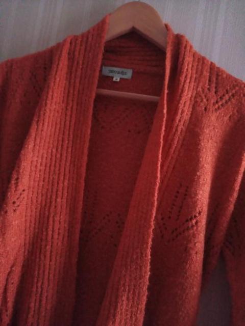 SHOO・LA・RUE シューラルー◆オレンジ ニット 透かし編み リボン カーディガン M < 女性ファッション  SHOO・LA・RUE シューラルー◆オレンジ ニット 透かし編み リボン カーディガン M < 女性ファッションの
