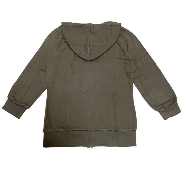 【美品】ビーズステッチ7分袖パーカー/M/カーキ/綿100%/カジュアル < 女性ファッション  【美品】ビーズステッチ7分袖パーカー/M/カーキ/綿100%/カジュアル < 女性ファッションの