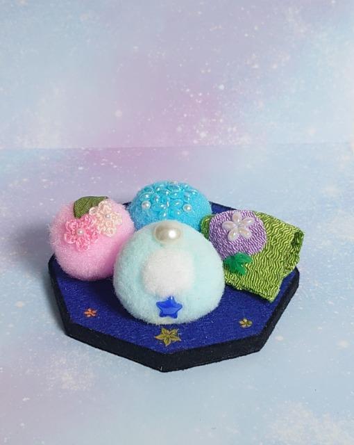 ハンドメイド♪ポンポン和菓子☆彦星と七夕花飾り☆ < ペット/手芸/園芸 ハンドメイド♪ポンポン和菓子☆彦星と七夕花飾り☆ < ペット/手芸/園芸の