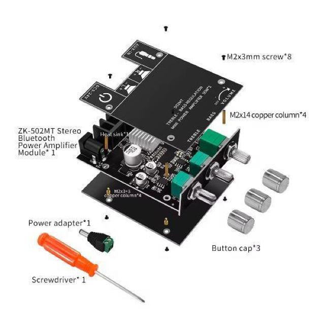 DIY@ZK-502MT Bluetooth 5.0@p[Av@50W~2@TuE[t@[Av{[h@2.0`l  Ɠd/AV 