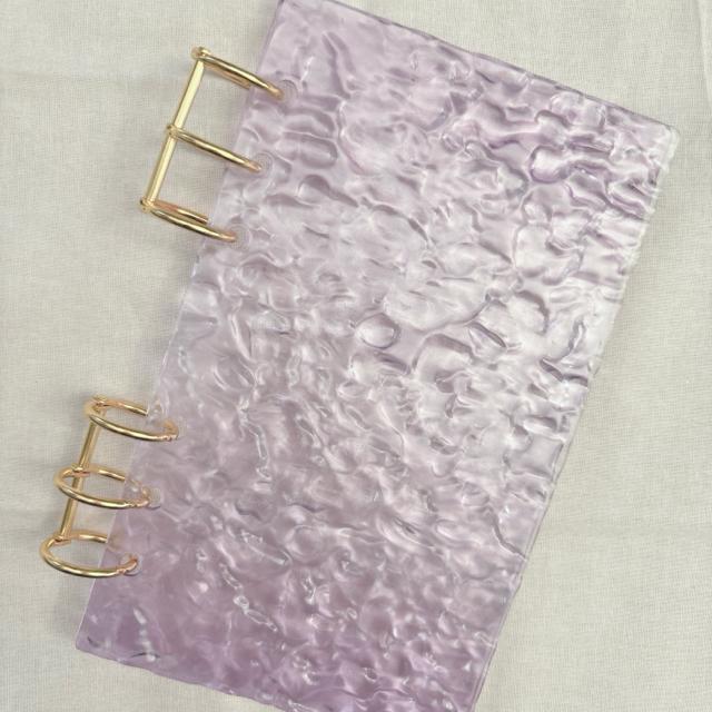 マーブル調 バインダー ミニ6穴 リフィル10枚付き シルバー、ゴールドリング付き 韓国風 PVCノート 手帳 ラベンダー < インテリア/ライフ  マーブル調 バインダー ミニ6穴 リフィル10枚付き シルバー、ゴールドリング付き 韓国風 PVCノート 手帳 ラベンダー < インテリア/ライフの