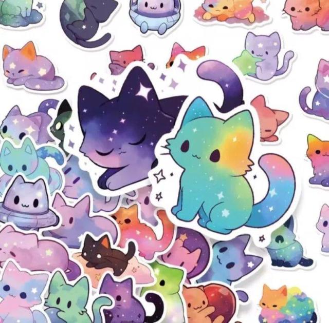 かわいい猫のステッカー 49枚セット マルチカラー 防水シール < 自動車/バイク かわいい猫のステッカー 49枚セット マルチカラー 防水シール < 自動車/バイク