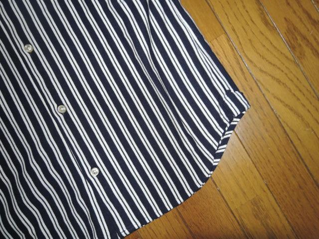 新品 ABA HOUSE RECENCY OF MINE アバハウス ストライプシャツ 44 紺白 半袖 COOLMAX < ブランド  新品 ABA HOUSE RECENCY OF MINE アバハウス ストライプシャツ 44 紺白 半袖 COOLMAX < ブランドの