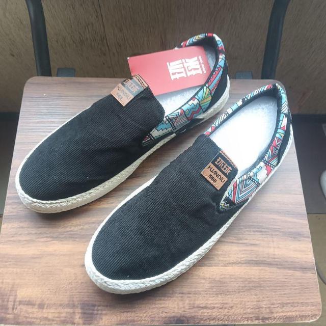 新品 26cm メンズ スリッポン シューズ ブラック 靴 男女兼用 カジュアル < 男性ファッション  新品 26cm メンズ スリッポン シューズ ブラック 靴 男女兼用 カジュアル  < 男性ファッションの