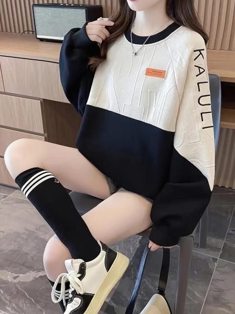 超お買い得2990円★女性用カジュアルクルーネックスウェットシャツ、刺繍入り文字 -USAサイズM(日本サイズL相当) < 女性ファッション  超お買い得2990円★女性用カジュアルクルーネックスウェットシャツ、刺繍入り文字 -USAサイズM(日本サイズL相当) < 女性ファッションの