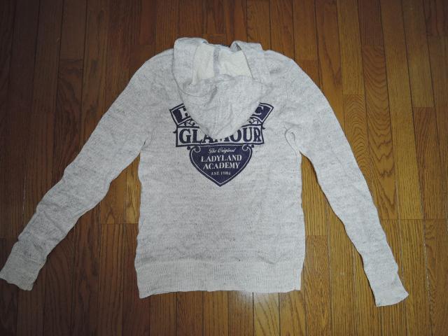 HYSTERIC GLAMOUR ヒステリックグラマー 薄手 ジップ ニット パーカー S 灰 ガール ロゴ LOGO LINEN < ブランド  HYSTERIC GLAMOUR ヒステリックグラマー 薄手 ジップ ニット パーカー S 灰 ガール ロゴ LOGO LINEN < ブランドの