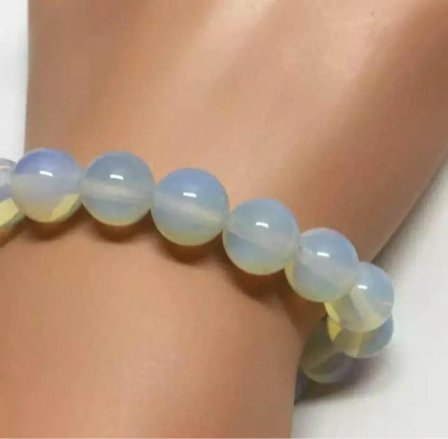 天然石 ミルキークォーツ 10mm玉 ブレスレット 内径約15.5cm(±0.5) < 女性アクセサリー/時計  天然石 ミルキークォーツ 10mm玉 ブレスレット 内径約15.5cm(±0.5)  < 女性アクセサリー/時計の