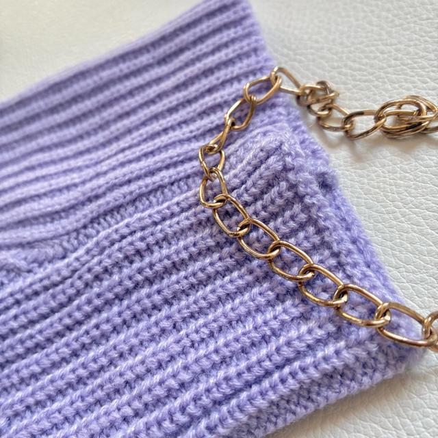 ◆新品◆ティティベイト◆ラベンダー◆Vネックニット◆ローゲージ◆ゆったり◆M < 女性ファッション  ◆新品◆ティティベイト◆ラベンダー◆Vネックニット◆ローゲージ◆ゆったり◆M < 女性ファッションの