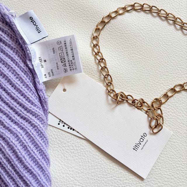 ◆新品◆ティティベイト◆ラベンダー◆Vネックニット◆ローゲージ◆ゆったり◆M < 女性ファッション  ◆新品◆ティティベイト◆ラベンダー◆Vネックニット◆ローゲージ◆ゆったり◆M < 女性ファッションの