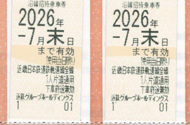 2枚☆近鉄 近畿日本鉄道沿線招待乗車証 優待 枚数変更可 < チケット/金券 2枚☆近鉄 近畿日本鉄道沿線招待乗車証 優待 枚数変更可 < チケット/金券の