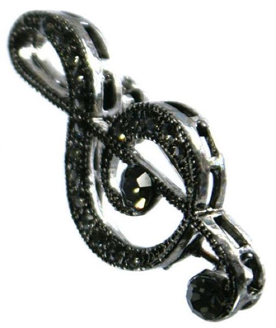 音符ブローチ・ト音記号 ブラック 黒 音楽会 発表会 式 楽器 楽譜 キラキラ 綺麗 可愛い シンプル 上品 < 女性アクセサリー/時計  音符ブローチ・ト音記号 ブラック 黒 音楽会 発表会 式 楽器 楽譜 キラキラ 綺麗 可愛い シンプル 上品  < 女性アクセサリー/時計の