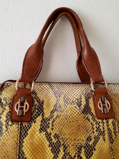 JOY GRYSON ジョイグライソン◆可愛い♪イエロー パイソン柄 ボストンバッグ 南京錠 キー付き < 女性ファッション  JOY GRYSON ジョイグライソン◆可愛い♪イエロー パイソン柄 ボストンバッグ 南京錠 キー付き < 女性ファッションの
