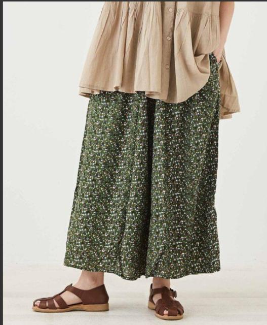 即決 CUBE SUGAR 総柄ワイドパンツ カーキ フレアパンツ Mサイズ < 女性ファッション  即決 CUBE SUGAR 総柄ワイドパンツ カーキ フレアパンツ Mサイズ  < 女性ファッションの