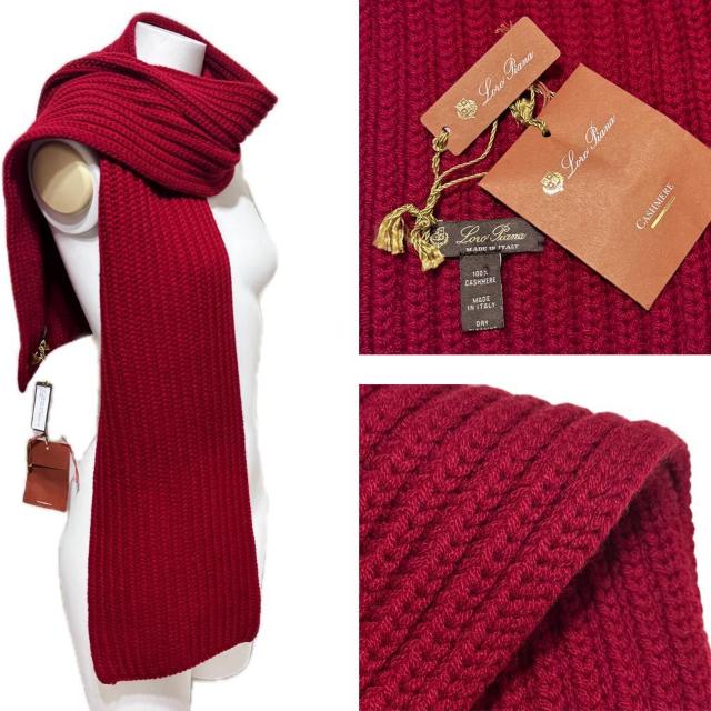 ロロピアーナLoro Pianaカシミア100%ニットマフラー(マリアイ < ブランド ロロピアーナLoro Pianaカシミア100%ニットマフラー(マリアイ < ブランドの