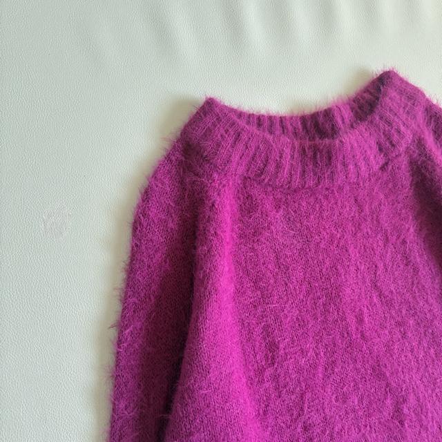 ◆美品◆ブージュルード◆ふわふわシャギーニット◆パープル◆大きいサイズ感◆フリー < ブランド  ◆美品◆ブージュルード◆ふわふわシャギーニット◆パープル◆大きいサイズ感◆フリー < ブランドの