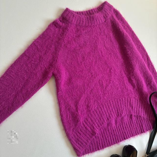 ◆美品◆ブージュルード◆ふわふわシャギーニット◆パープル◆大きいサイズ感◆フリー < ブランド  ◆美品◆ブージュルード◆ふわふわシャギーニット◆パープル◆大きいサイズ感◆フリー < ブランドの