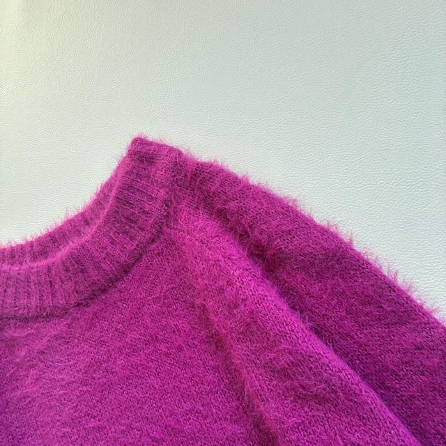 ◆美品◆ブージュルード◆ふわふわシャギーニット◆パープル◆大きいサイズ感◆フリー < ブランド  ◆美品◆ブージュルード◆ふわふわシャギーニット◆パープル◆大きいサイズ感◆フリー < ブランドの