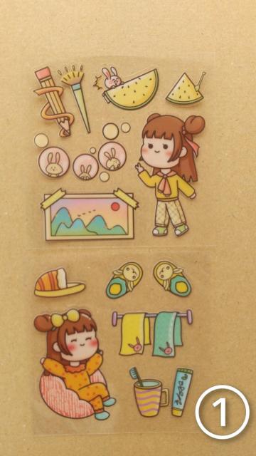 @可愛い女の子 透明シールシート 暖色系2枚 < インテリア/ライフ @可愛い女の子 透明シールシート 暖色系2枚 < インテリア/ライフの