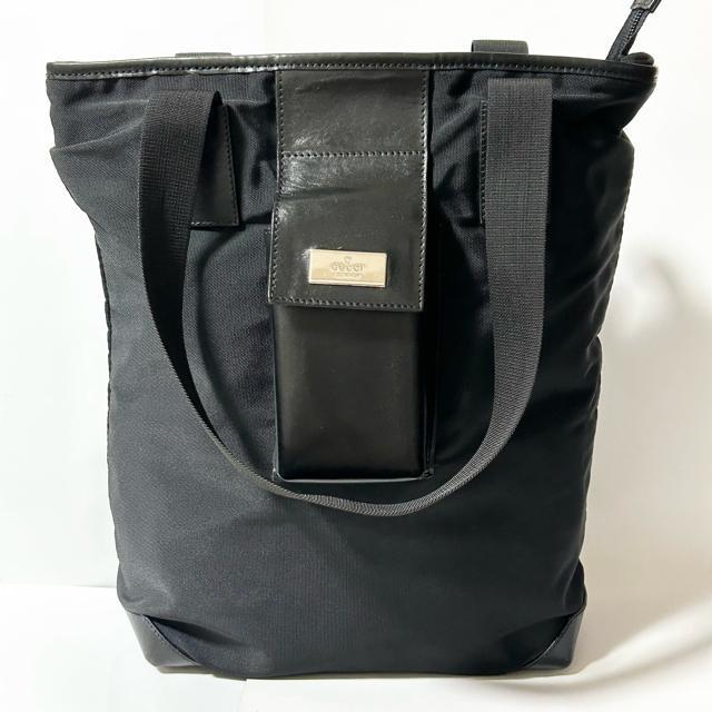 GUCCI �O�b�` ���S�v���[�g �i�C���� ���U�[ �n���h�o�b�O �g�[�g�o�b�O �u���b�N �V���o�[����  �� �u�����h�� 