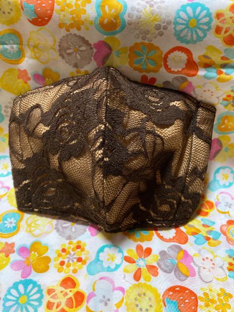 HMオシャレマスク茶色花柄レース < 女性ファッション  HMオシャレマスク茶色花柄レース  < 女性ファッションの