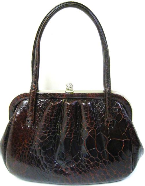 美品 ワニ革 クロコ 本革 和装 ハンドバック お正月やフォーマルなお出かけに! < 女性ファッション  美品 ワニ革 クロコ 本革 和装 ハンドバック お正月やフォーマルなお出かけに!  < 女性ファッションの