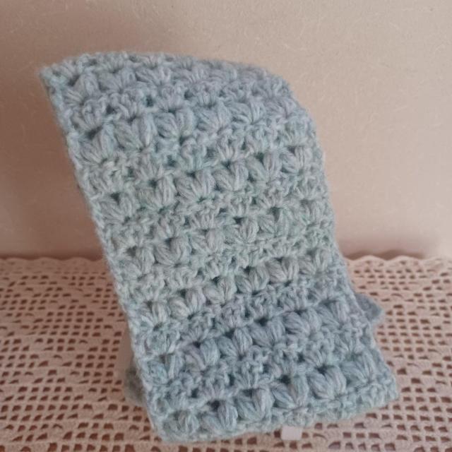 ☆Hand made☆ 薔薇の差し込みミニマフラー*薄いグリーン < ペット/手芸/園芸 ☆Hand made☆ 薔薇の差し込みミニマフラー*薄いグリーン < ペット/手芸/園芸の