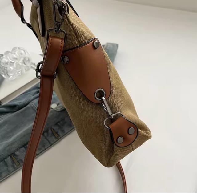 通勤・通学に最適!A4サイズ対応の万能トート キャンパス ブラウン < 女性ファッション 通勤・通学に最適!A4サイズ対応の万能トート キャンパス ブラウン < 女性ファッションの