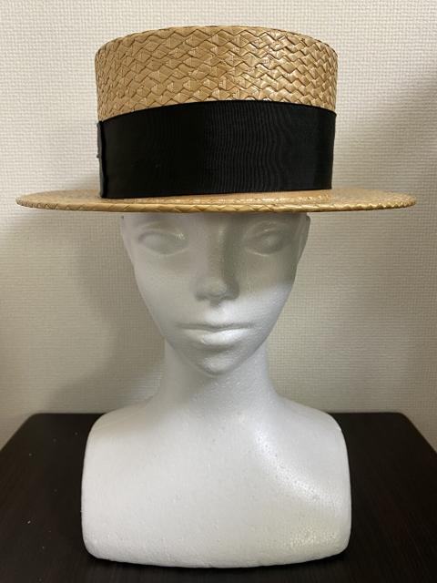 ◇《カンカン帽子/ヴィンテージ》 ベージュ H◇ < 女性ファッション  ◇《カンカン帽子/ヴィンテージ》 ベージュ H◇  < 女性ファッションの