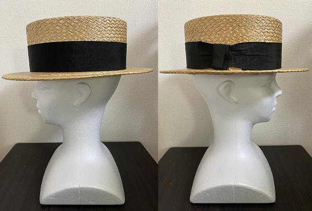 ◇《カンカン帽子/ヴィンテージ》 ベージュ H◇ < 女性ファッション  ◇《カンカン帽子/ヴィンテージ》 ベージュ H◇ < 女性ファッションの