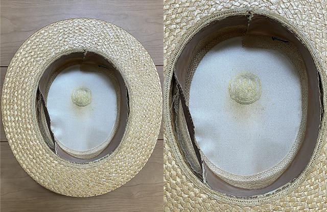 ◇《カンカン帽子/ヴィンテージ》 ベージュ H◇ < 女性ファッション  ◇《カンカン帽子/ヴィンテージ》 ベージュ H◇ < 女性ファッションの