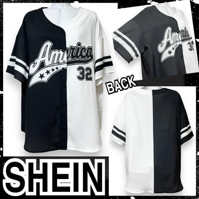 【新品/SHEIN】スポーティー☆ハーフ切替バイカラーベースボールシャツ < 女性ファッション 【新品/SHEIN】スポーティー☆ハーフ切替バイカラーベースボールシャツ < 女性ファッションの