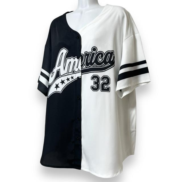 【新品/SHEIN】スポーティー☆ハーフ切替バイカラーベースボールシャツ < 女性ファッション 【新品/SHEIN】スポーティー☆ハーフ切替バイカラーベースボールシャツ < 女性ファッションの