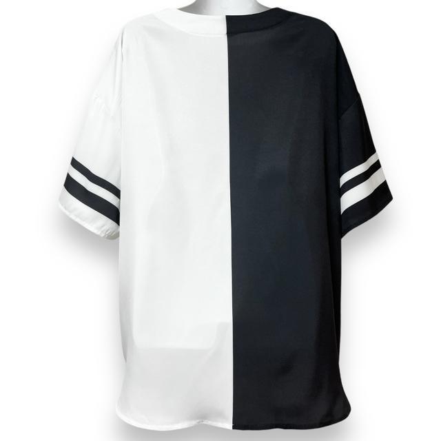 【新品/SHEIN】スポーティー☆ハーフ切替バイカラーベースボールシャツ < 女性ファッション 【新品/SHEIN】スポーティー☆ハーフ切替バイカラーベースボールシャツ < 女性ファッションの