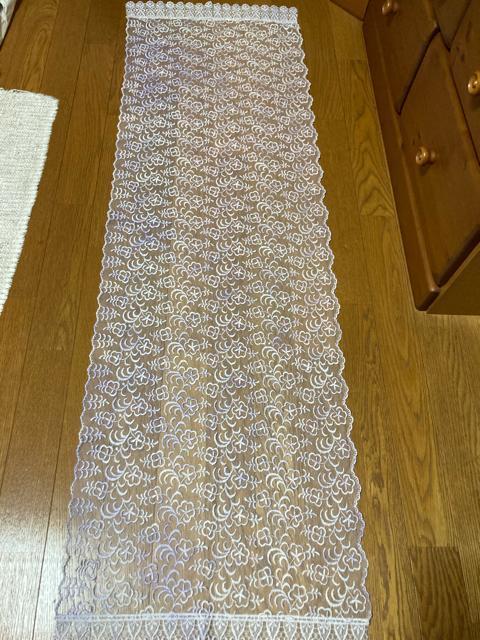 1827.レースの敷物☆白×ラベンダー < インテリア/ライフ  1827.レースの敷物☆白×ラベンダー  < インテリア/ライフの