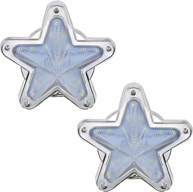 LED サイドマーカー 星型 12V 24V マーカー ランプ トラック デコトラ 軽トラ レトロ 旧車 2個 セット 白 < 自動車/バイク LED サイドマーカー 星型 12V 24V マーカー ランプ トラック デコトラ 軽トラ レトロ 旧車 2個 セット 白 < 自動車/バイク