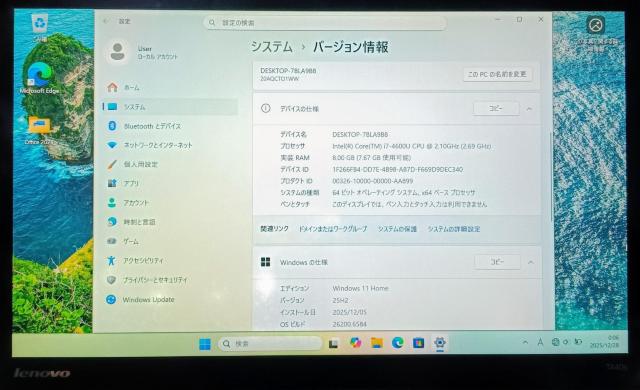Lenovo ThinkPad Corei7 ������8GB SSD256GB Web�J���� �t��HD Windows11 �� PC�{��/���Ӌ@��� 