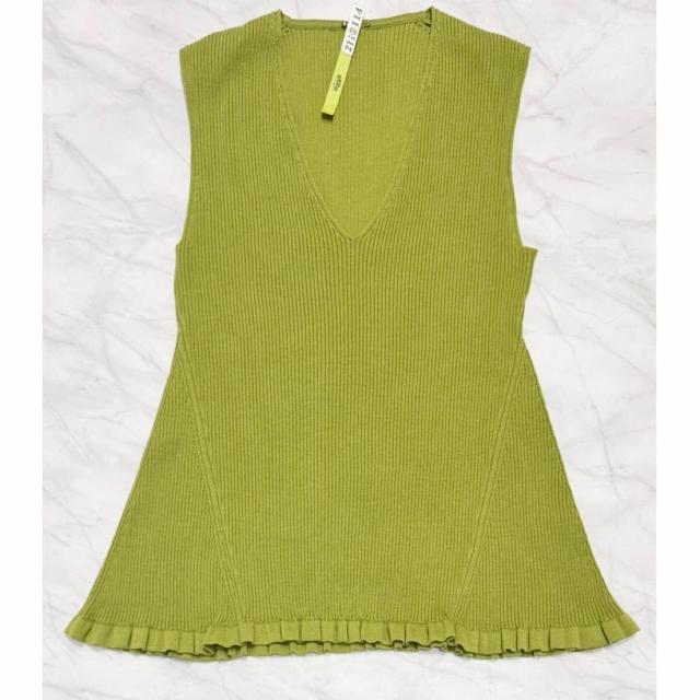 アディアムADEAMノースリリブニット緑#0 < 女性ファッション アディアムADEAMノースリリブニット緑#0 < 女性ファッションの