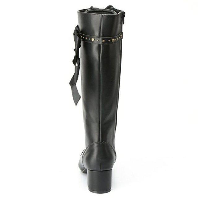 送料無料! 新品未使用クイーンビー レディ リボン ロングブーツ(ピンク) < 女性ファッション  送料無料! 新品未使用クイーンビー レディ リボン ロングブーツ(ピンク) < 女性ファッションの