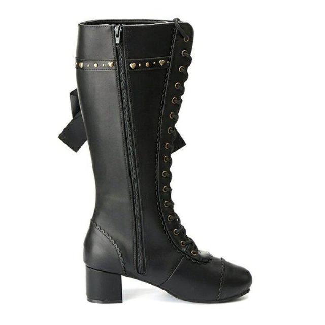 送料無料! 新品未使用クイーンビー レディ リボン ロングブーツ(ピンク) < 女性ファッション  送料無料! 新品未使用クイーンビー レディ リボン ロングブーツ(ピンク) < 女性ファッションの