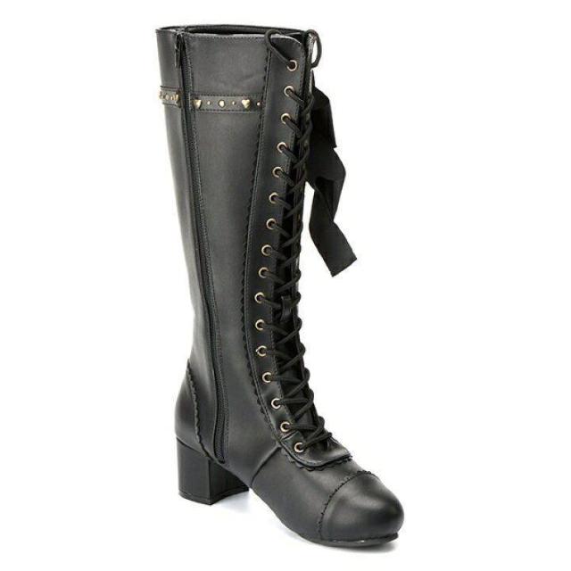 送料無料! 新品未使用クイーンビー レディ リボン ロングブーツ(ピンク) < 女性ファッション  送料無料! 新品未使用クイーンビー レディ リボン ロングブーツ(ピンク) < 女性ファッションの