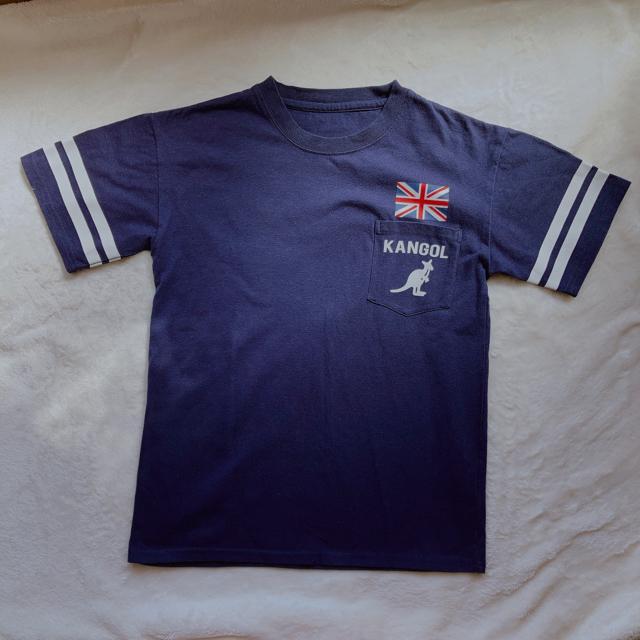 KANGOL カンゴール 胸ポケット ロゴプリント 半袖 Tシャツ 紺色 150 N2m < ブランド KANGOL カンゴール 胸ポケット ロゴプリント 半袖 Tシャツ 紺色 150 N2m < ブランドの