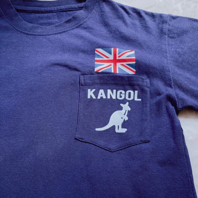 KANGOL カンゴール 胸ポケット ロゴプリント 半袖 Tシャツ 紺色 150 N2m < ブランド KANGOL カンゴール 胸ポケット ロゴプリント 半袖 Tシャツ 紺色 150 N2m < ブランドの
