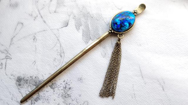 *ホタルガラス風かんざし*タッセル 23063 < 女性ファッション  *ホタルガラス風かんざし*タッセル 23063 < 女性ファッションの